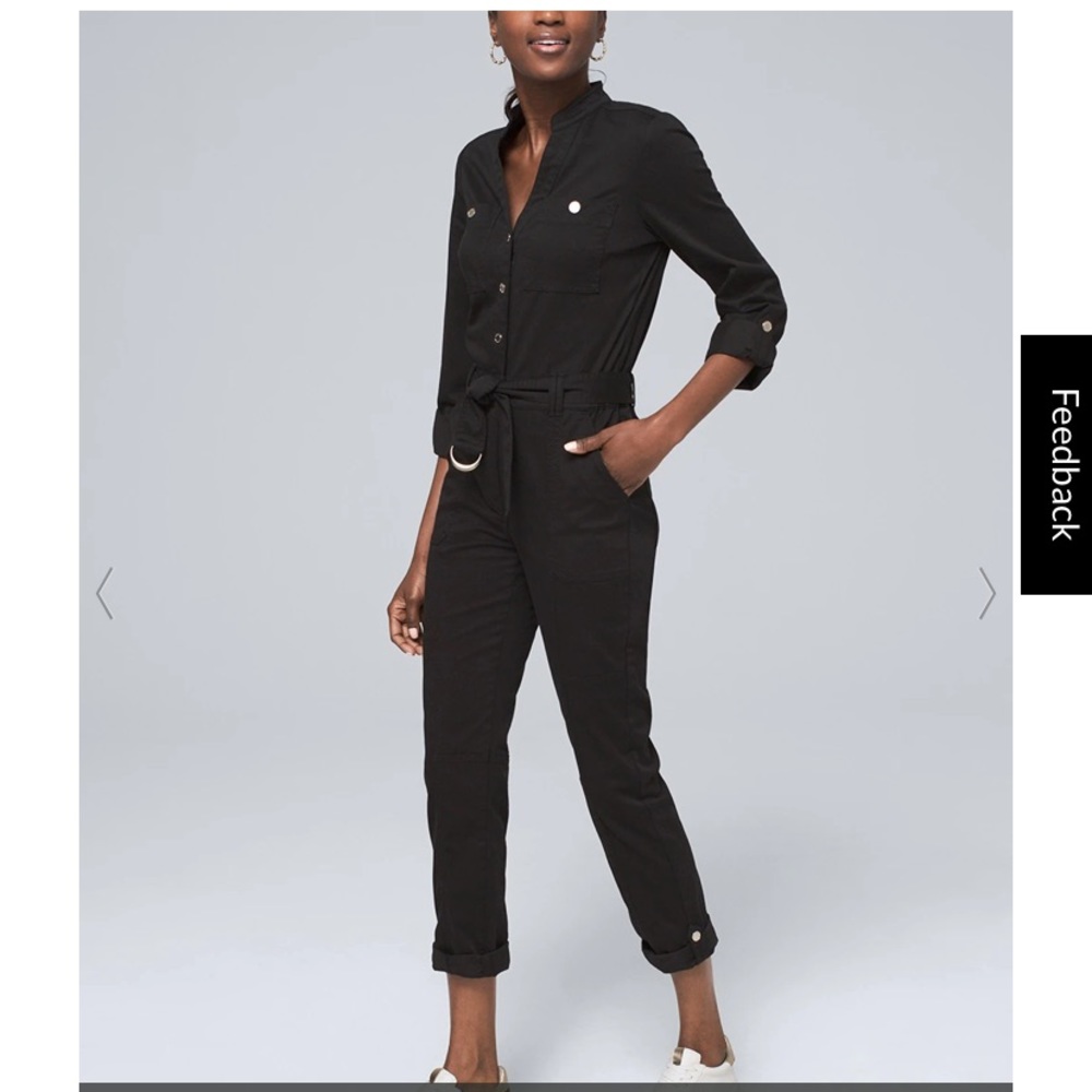 WHBM 16 black Soft Utility Jumpsuit